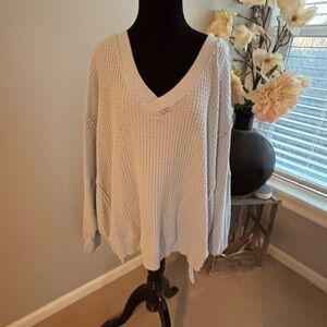 American Eagle Outfitters Light Blue V-Neck Top